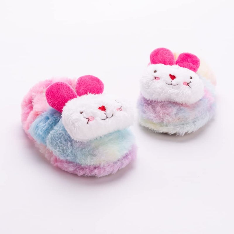 Enteer Baby Girls' Rabbit Slipper 7-8 M US Toddler Pink - Image 2